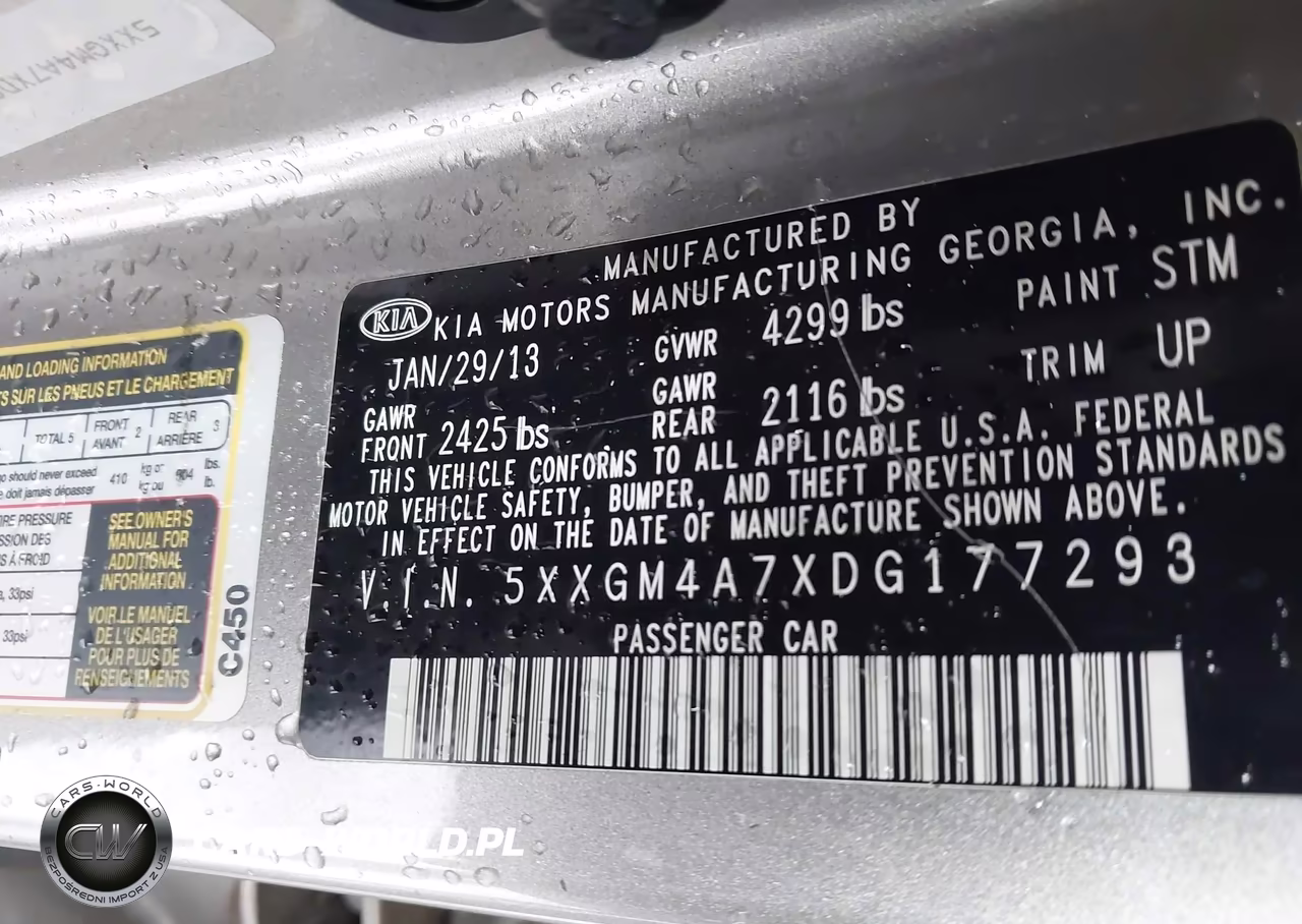 2013 Kia Optima Lx VIN:5XXGM4A7XDG177293 - 9