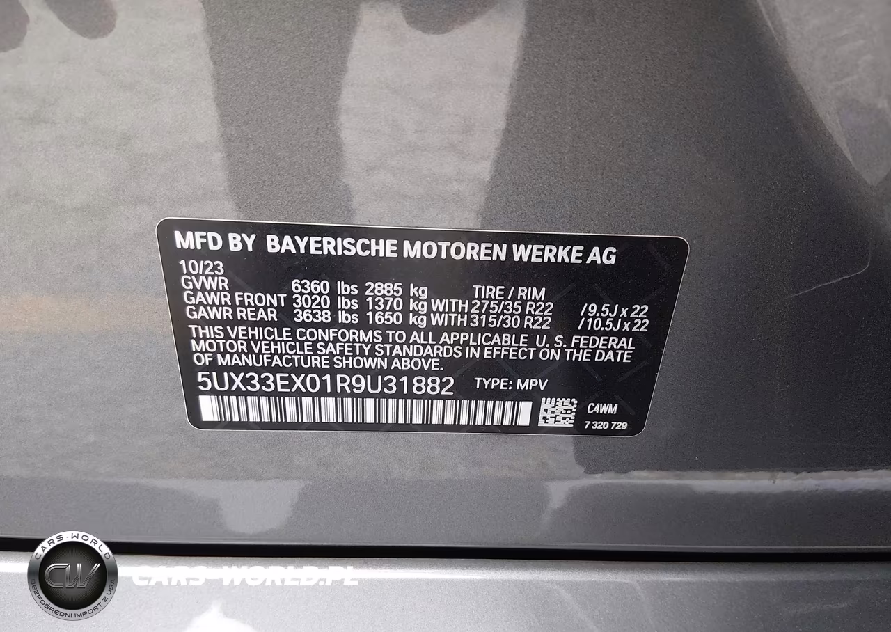 2024 BMW X6 xDrive40I VIN:5UX33EX01R9U31882 - 9
