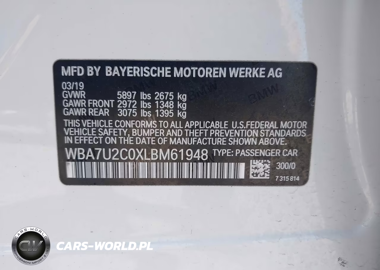 2020 BMW 750I xDrive VIN:WBA7U2C0XLBM61948 - 9