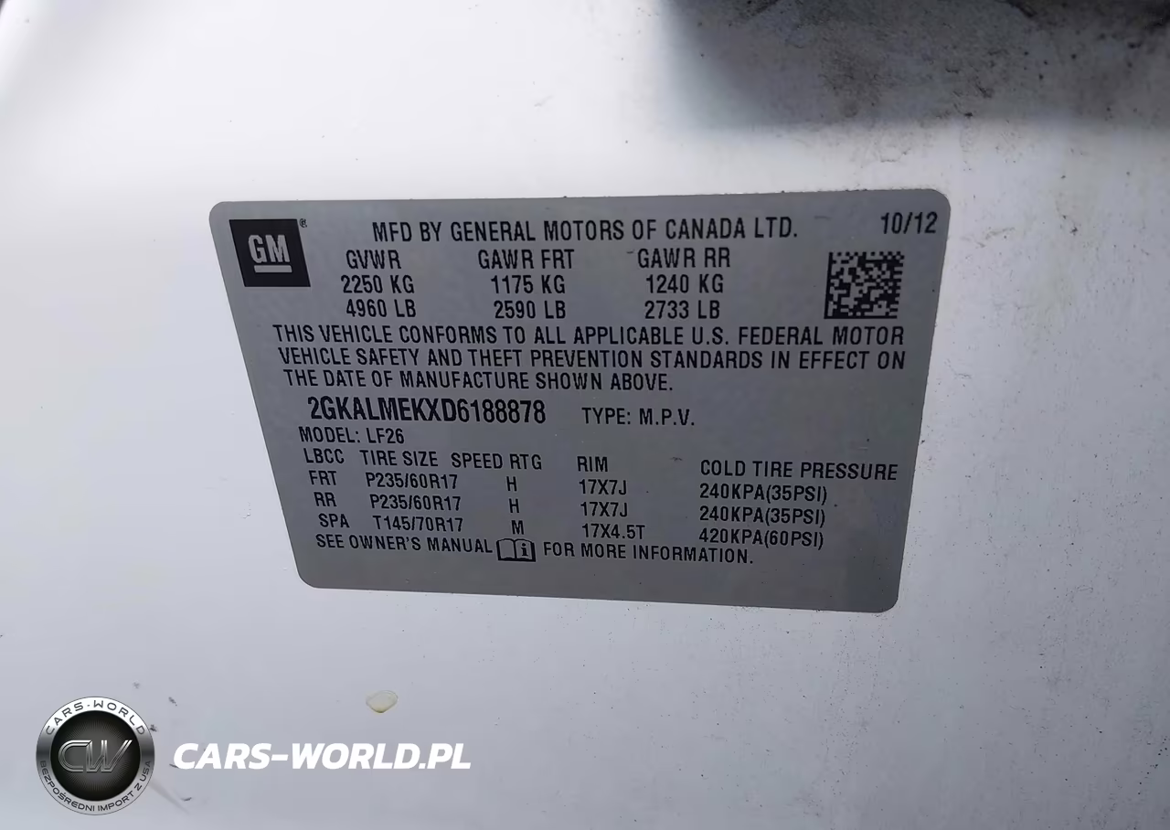 2013 GMC Terrain Sle-1 VIN:2GKALMEKXD6188878 - 9