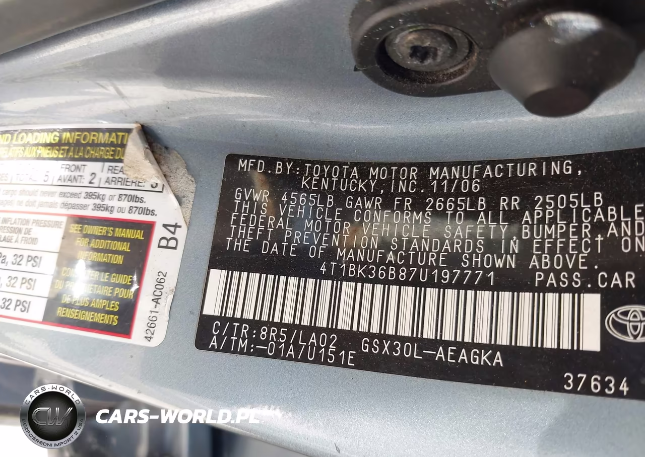 2007 Toyota Avalon Xls VIN:4T1BK36B87U197771 - 9