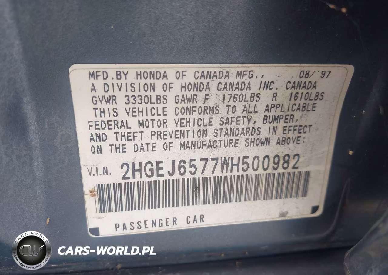 1998 Honda Civic Lx VIN:2HGEJ6577WH500982 - 9