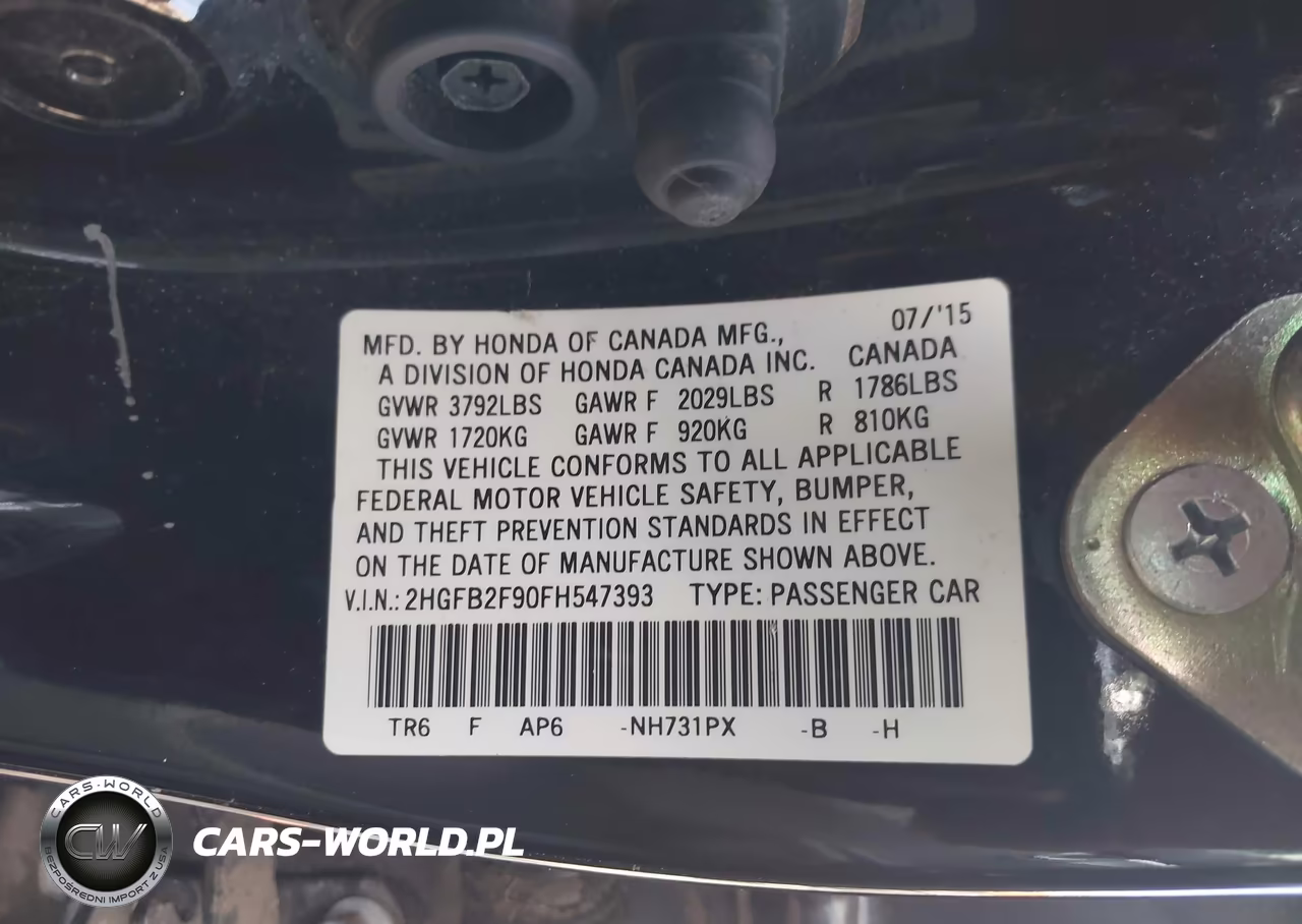 2015 Honda Civic Ex-L VIN:2HGFB2F90FH547393 - 9