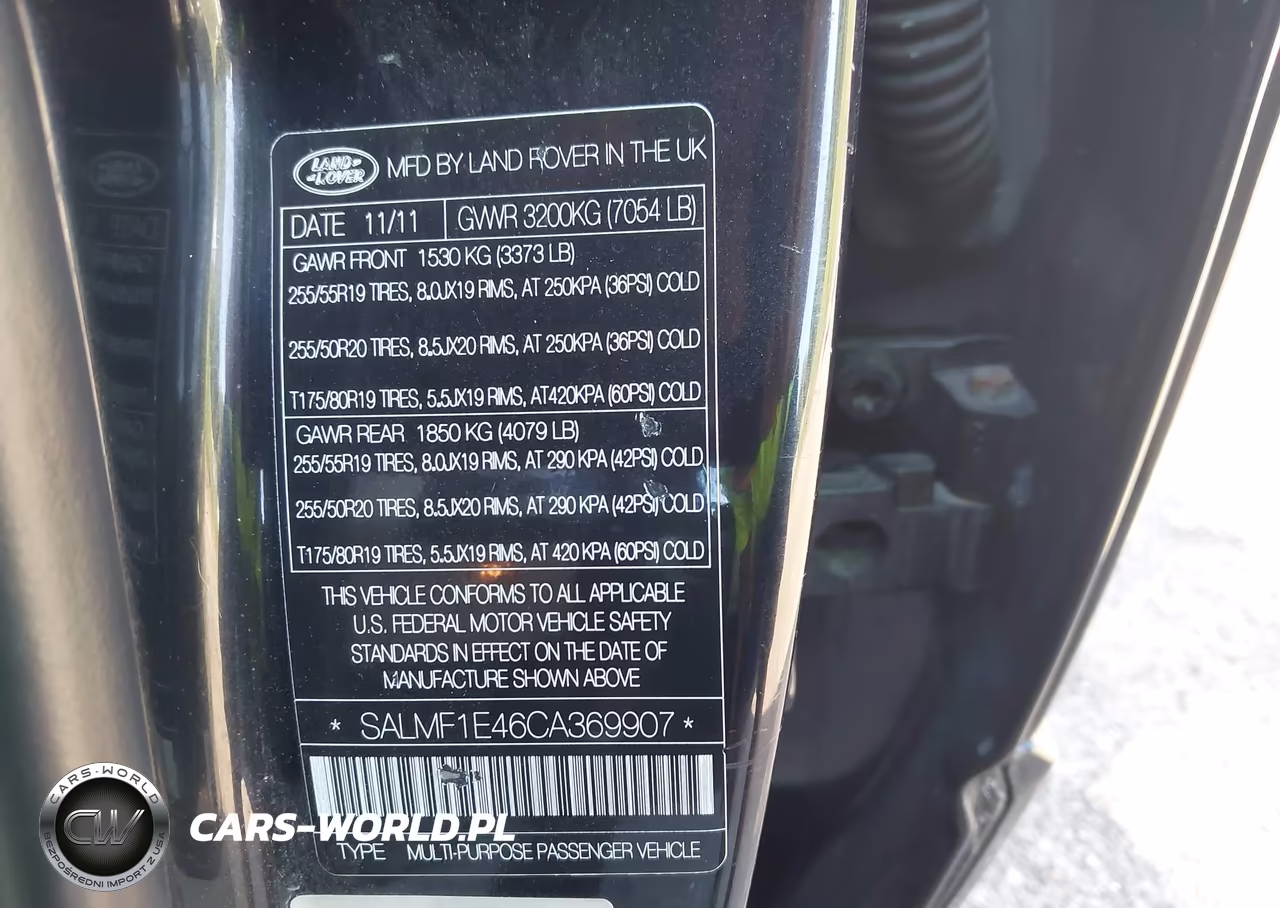 2012 Land Rover Range Rover Supercharged VIN:SALMF1E46CA369907 - 9