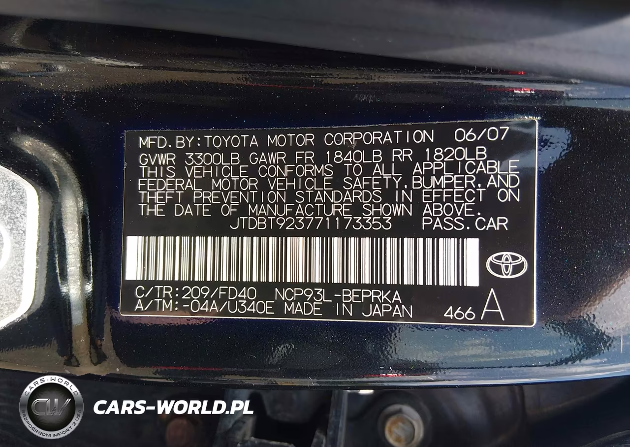 2007 Toyota Yaris VIN:JTDBT923771173353 - 9