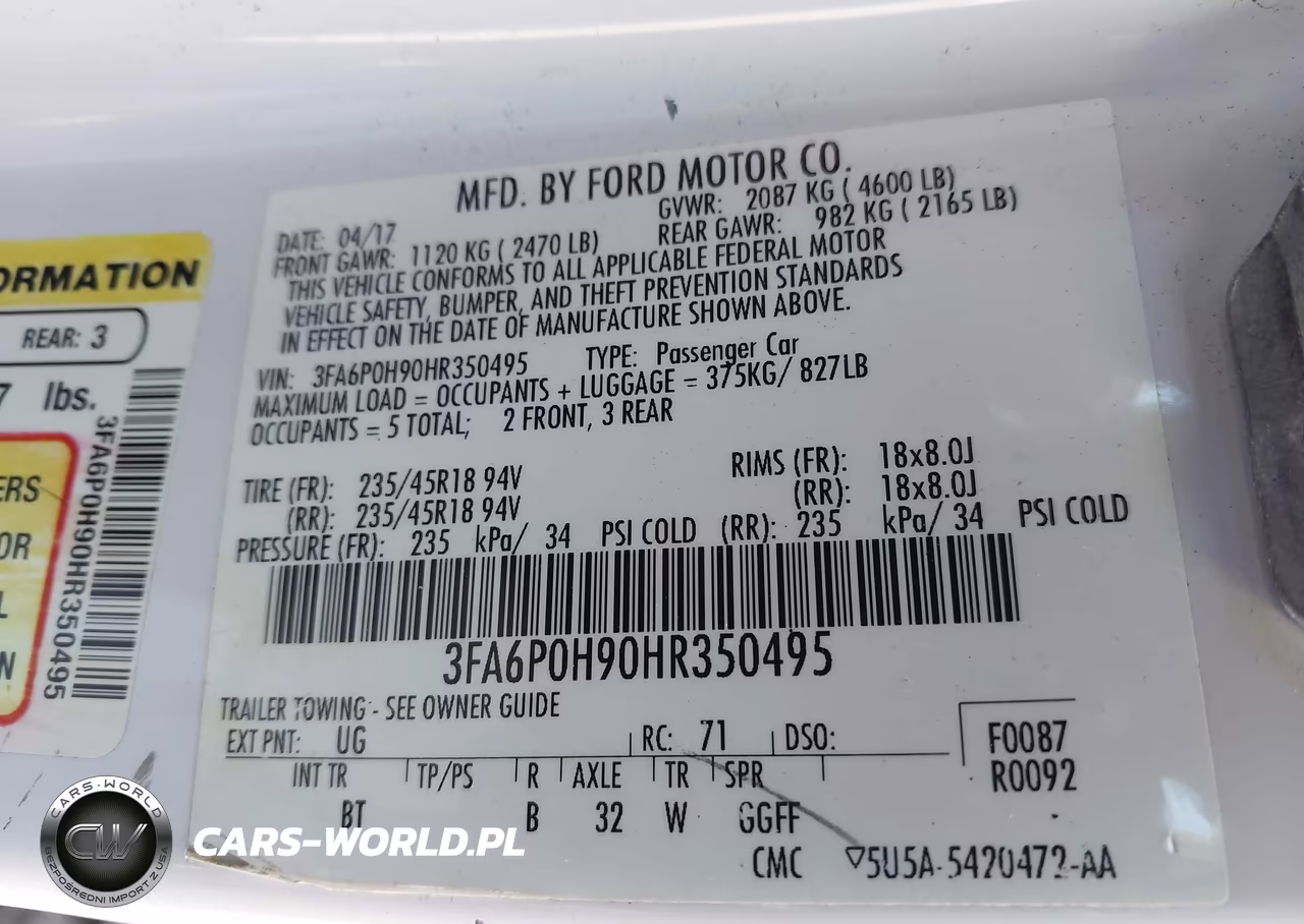 2017 Ford Fusion Se VIN:3FA6P0H90HR350495 - 9