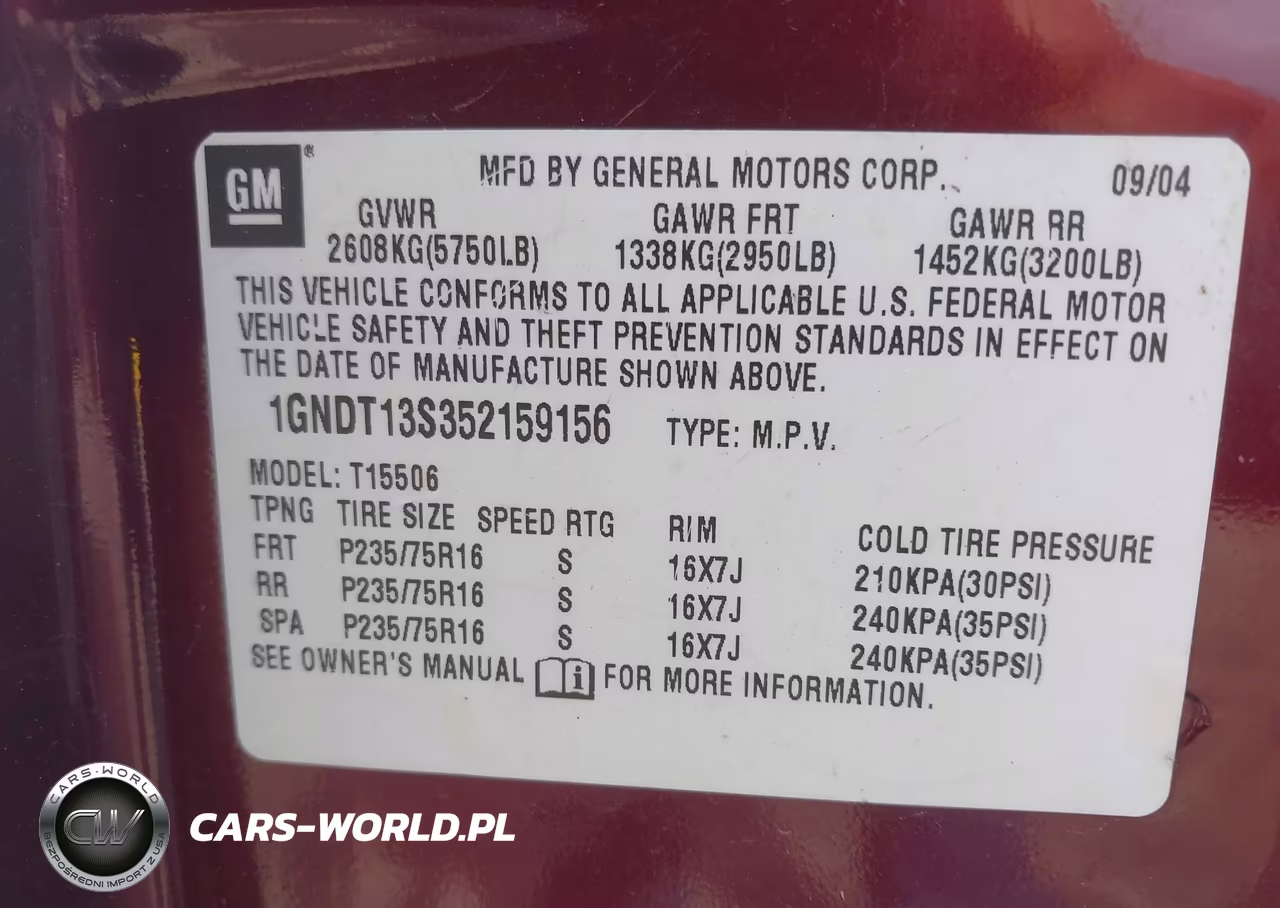 2005 Chevrolet Trailblazer Ls VIN:1GNDT13S352159156 - 9