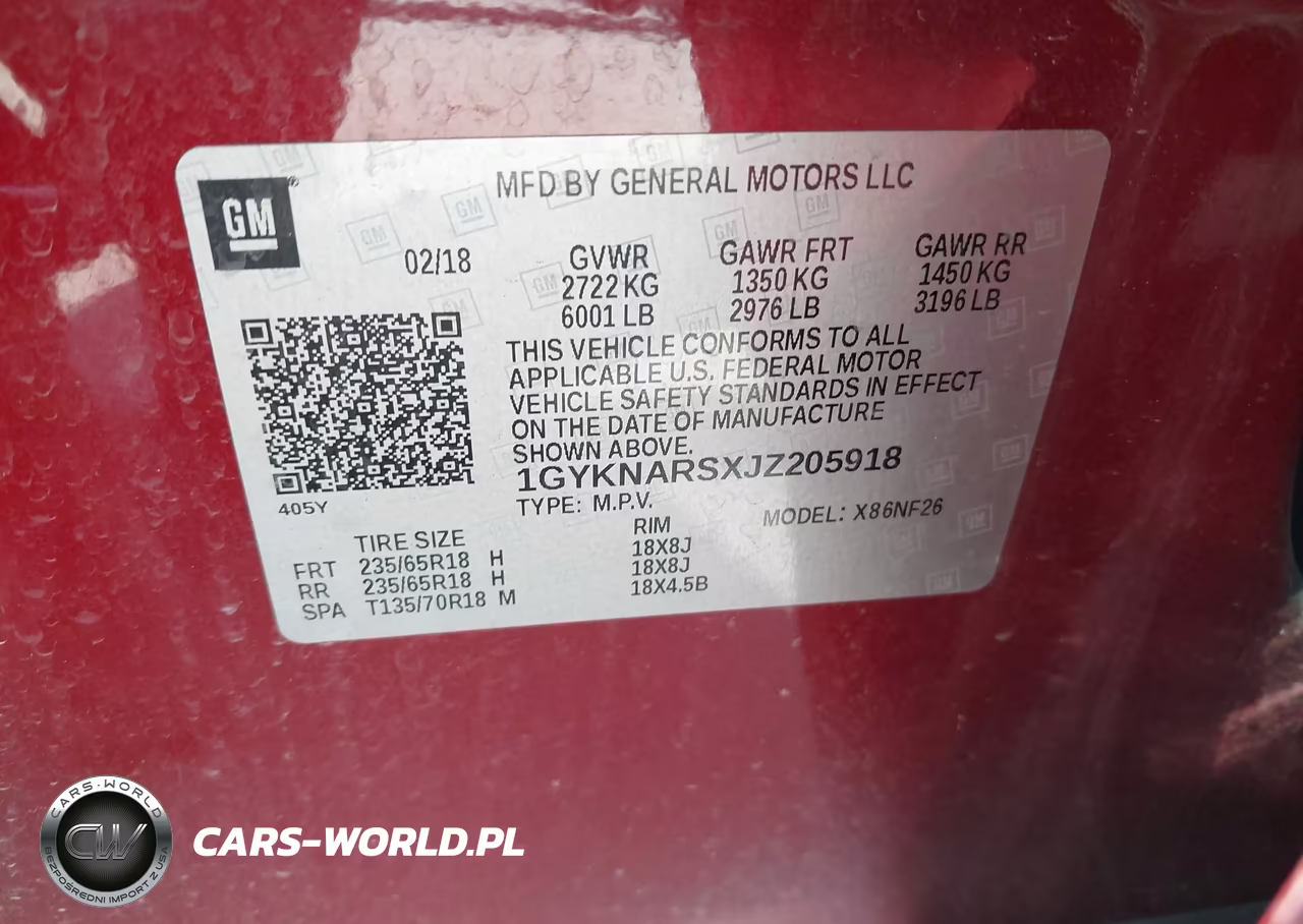 2018 Cadillac Xt5 Standard VIN:1GYKNARSXJZ205918 - 9