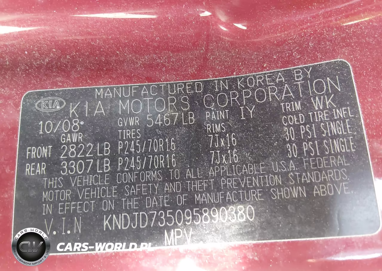2009 Kia Sorento Lx VIN:KNDJD735095890380 - 9