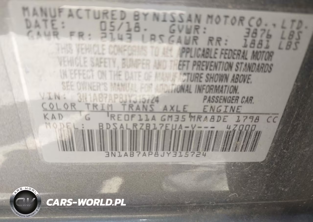 2018 Nissan Sentra Sr VIN:3N1AB7AP8JY315724 - 9