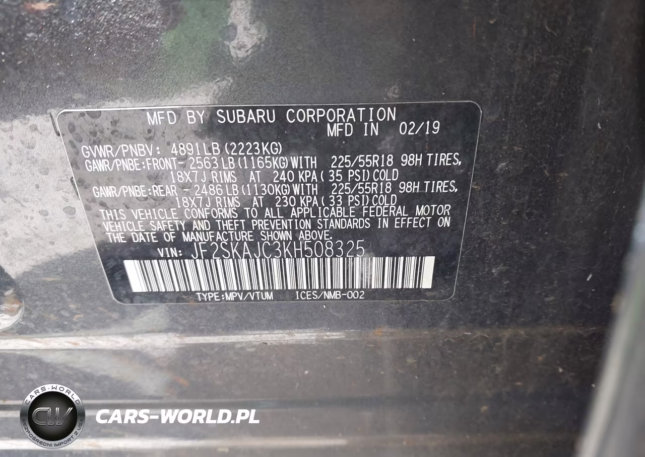 2019 Subaru Forester Sport VIN:JF2SKAJC3KH508325 - 9