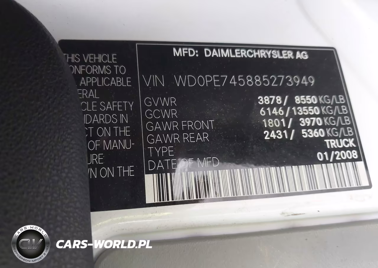 2008 Dodge Sprinter Van 2500 VIN:WD0PE745885273949 - 9