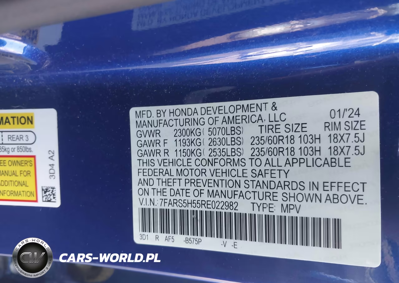 2024 Honda Cr-V Hybrid Sport VIN:7FARS5H55RE022982 - 9