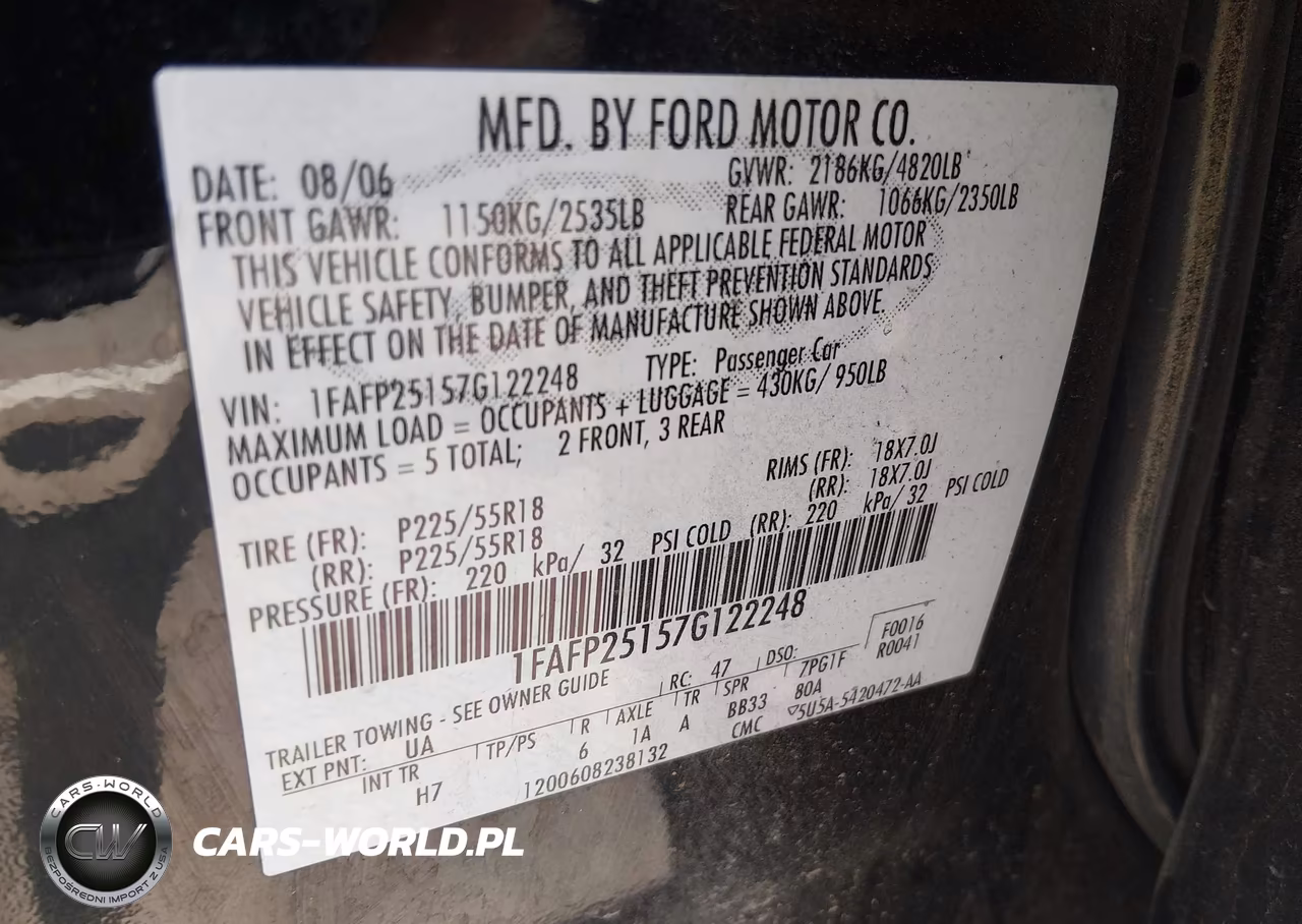2007 Ford Five Hundred Limited VIN:1FAFP25157G122248 - 9
