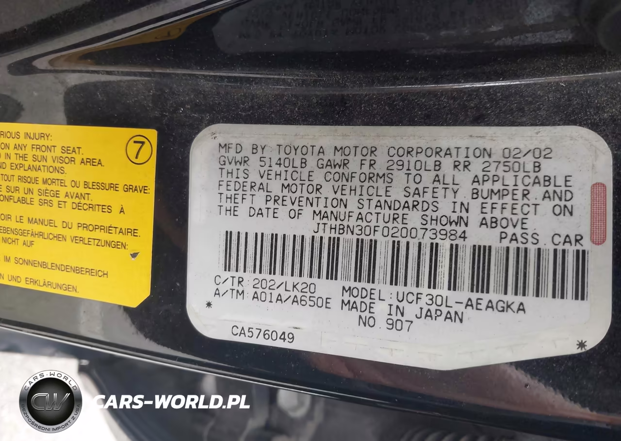 2002 Lexus Ls 430 VIN:JTHBN30F020073984 - 9