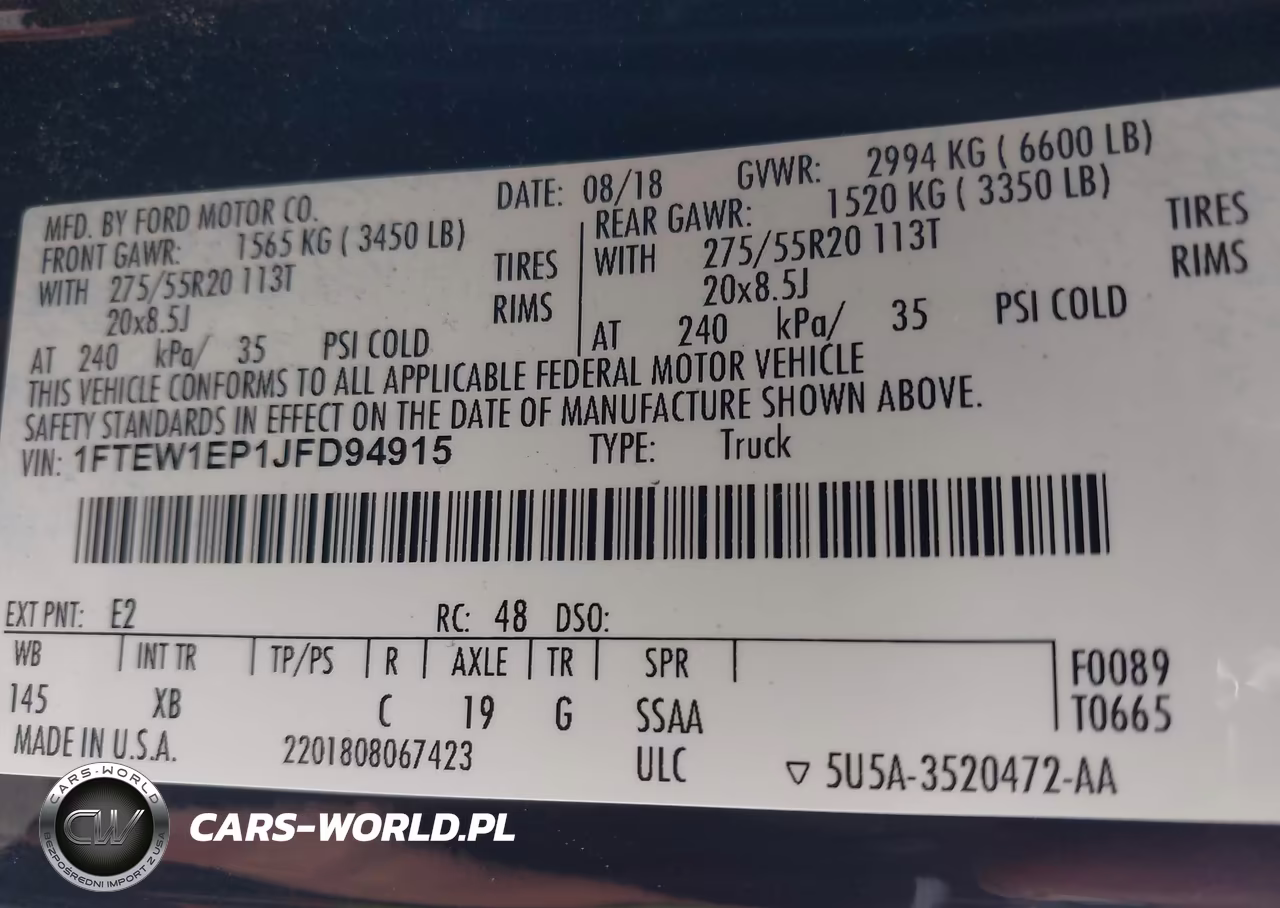 2018 Ford F-150 Xlt VIN:1FTEW1EP1JFD94915 - 9