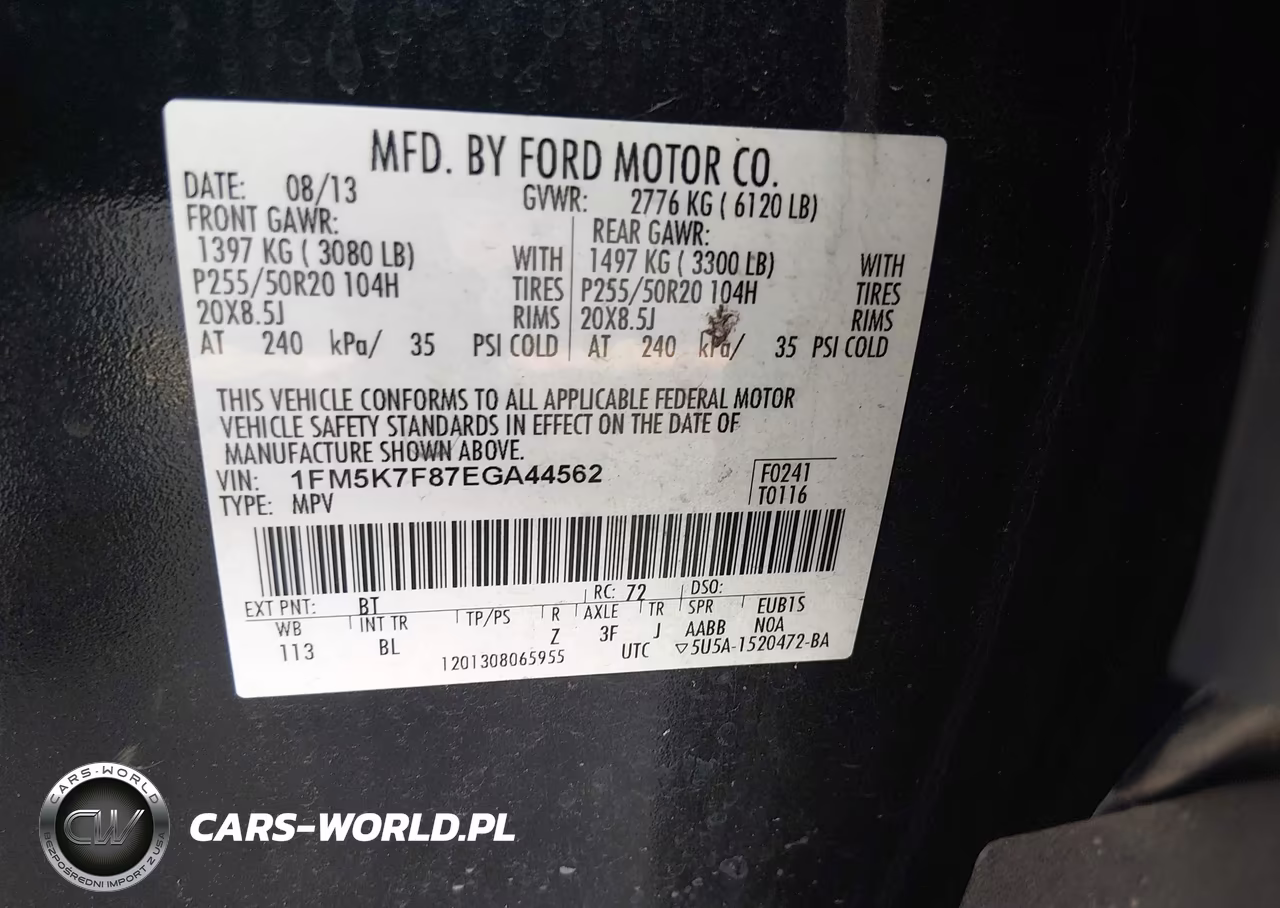 2014 Ford Explorer Limited VIN:1FM5K7F87EGA44562 - 9