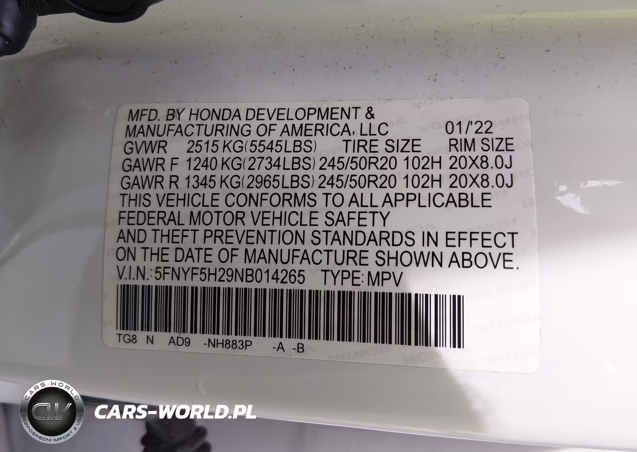 2022 Honda Pilot 2Wd Special Edition VIN:5FNYF5H29NB014265 - 9