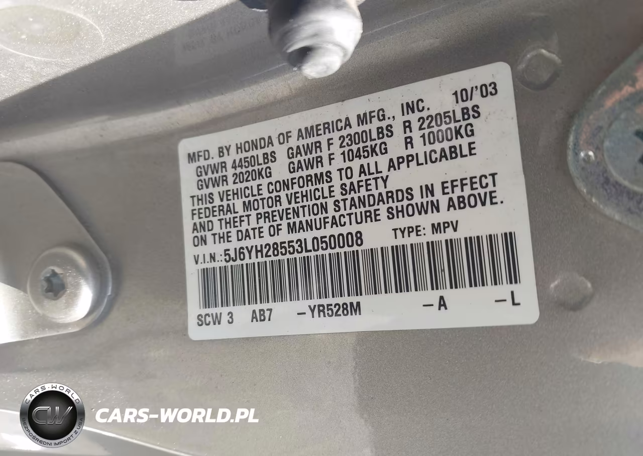 2003 Honda Element Ex VIN:5J6YH28553L050008 - 9