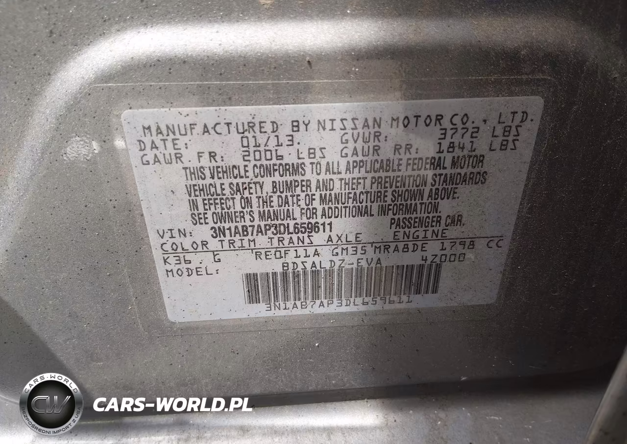 2013 Nissan Sentra Sv VIN:3N1AB7AP3DL659611 - 9