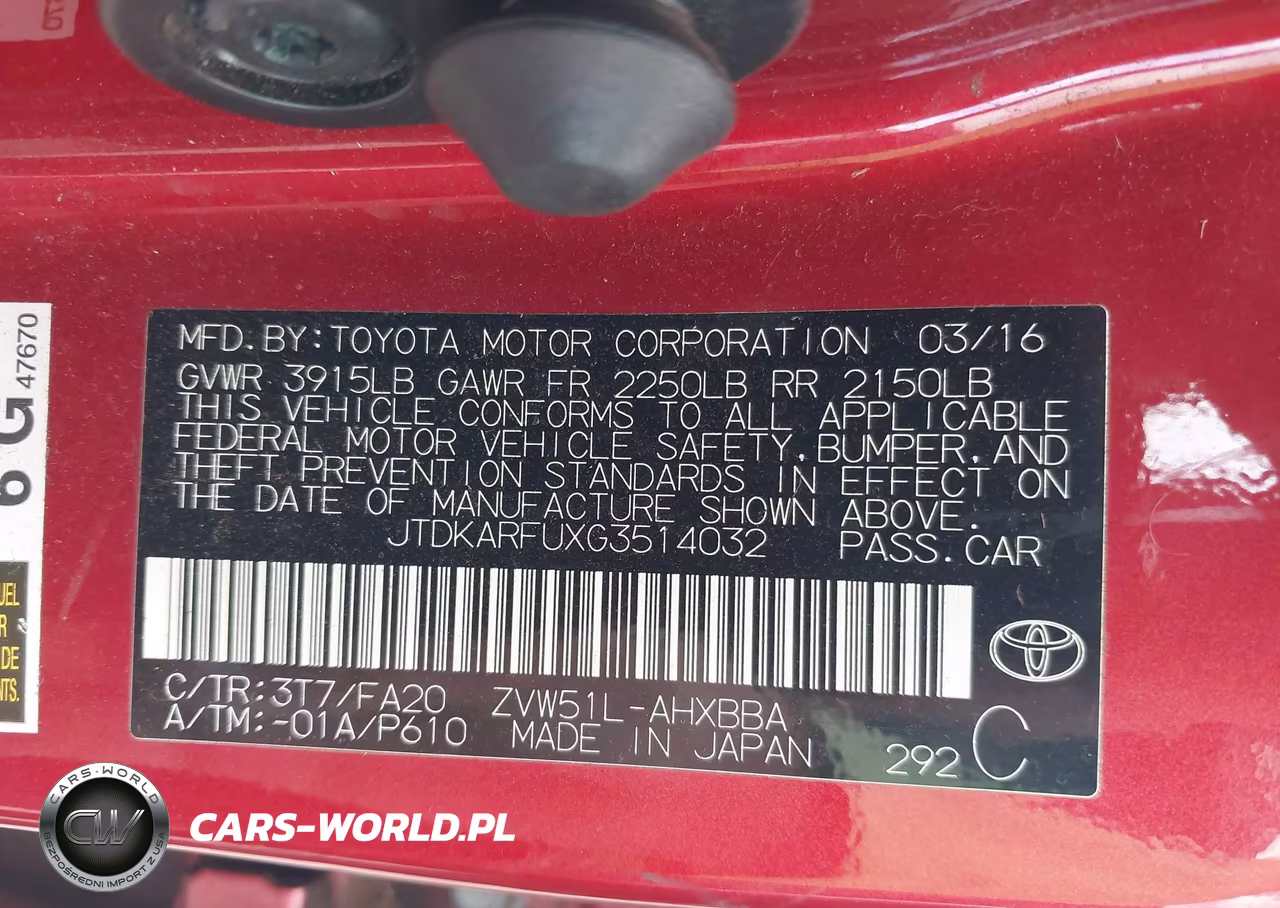 2016 Toyota Prius Four VIN:JTDKARFUXG3514032 - 9