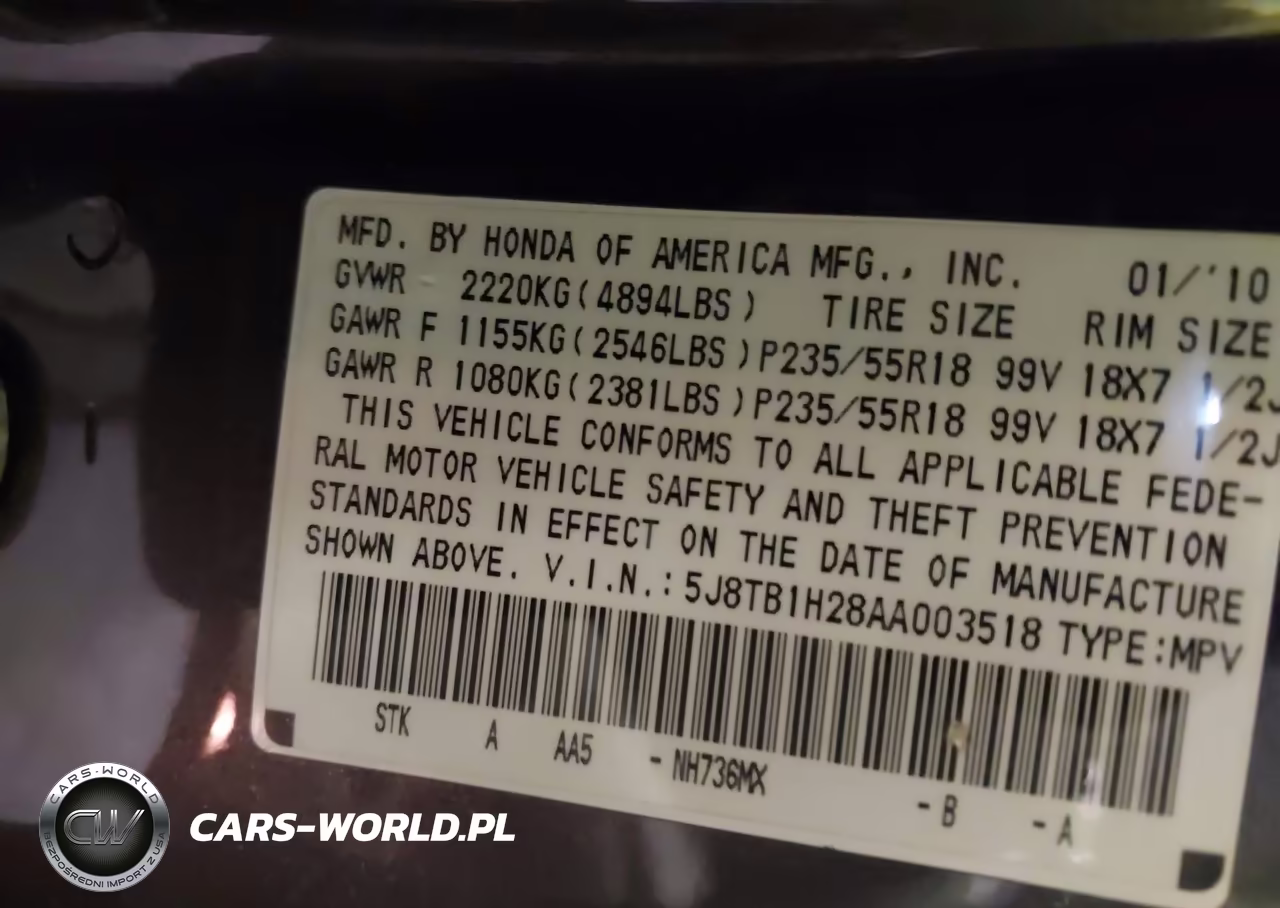 2010 Acura Rdx VIN:5J8TB1H28AA003518 - 9