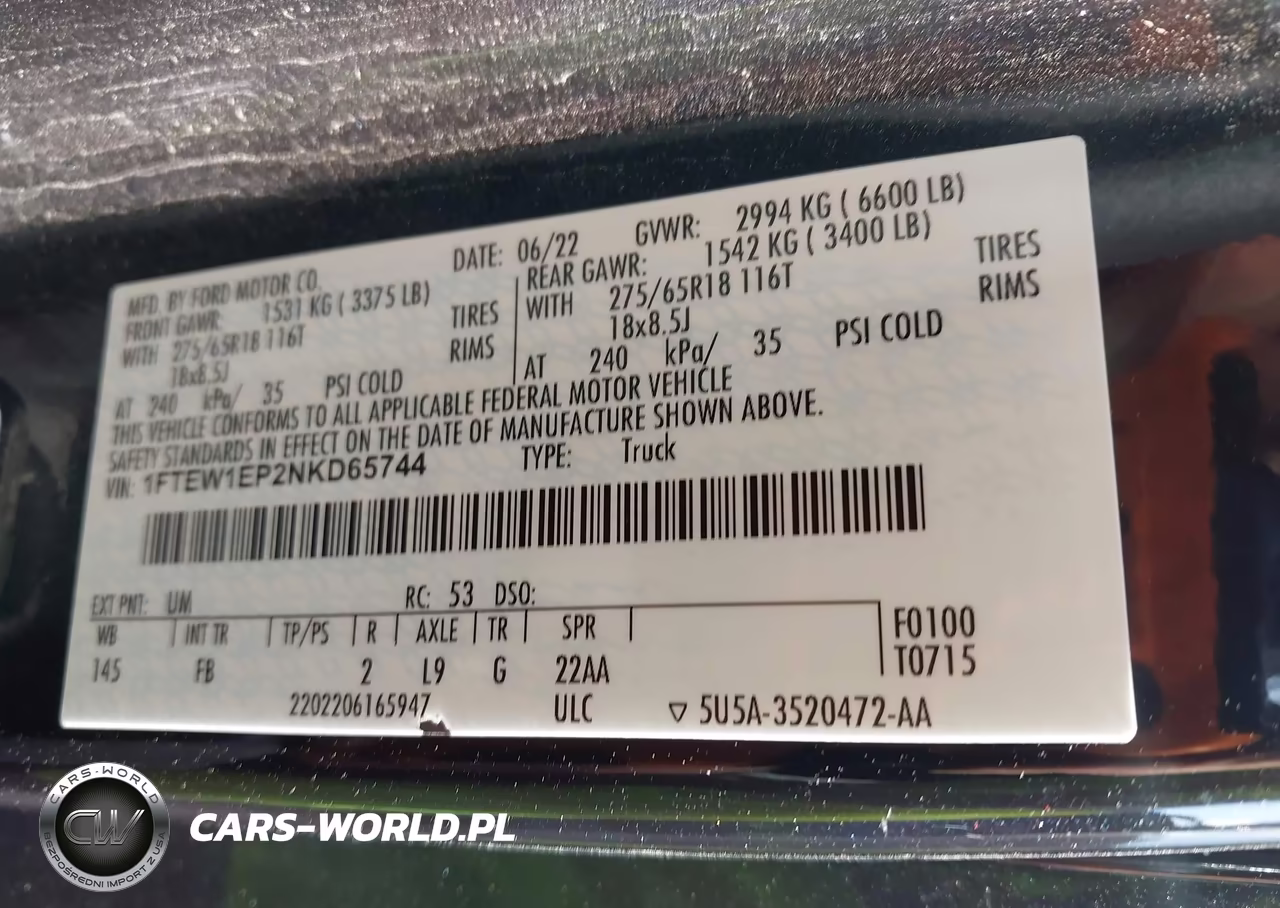 2022 Ford F-150 Xlt VIN:1FTEW1EP2NKD65744 - 9