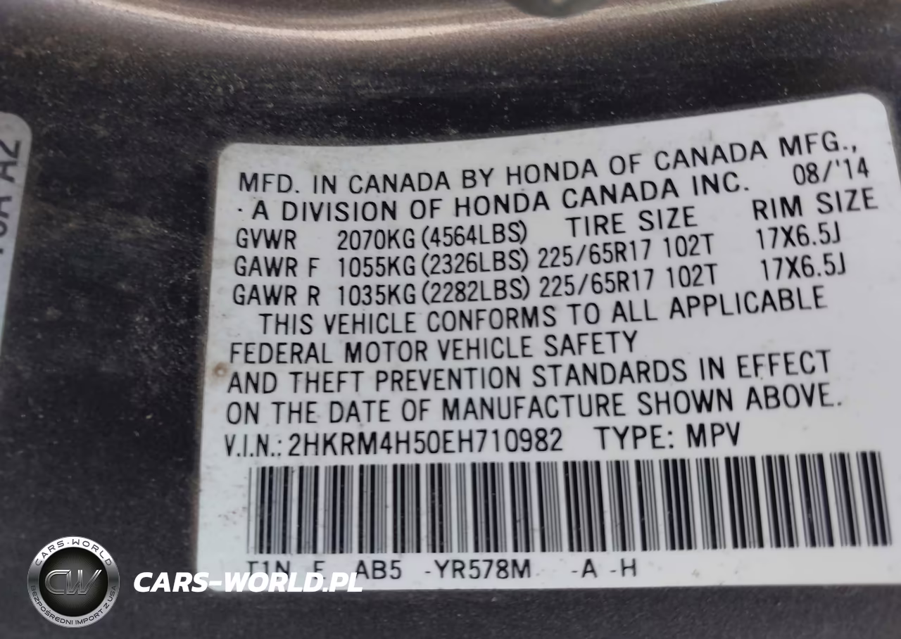 2014 Honda Cr-V Ex VIN:2HKRM4H50EH710982 - 9