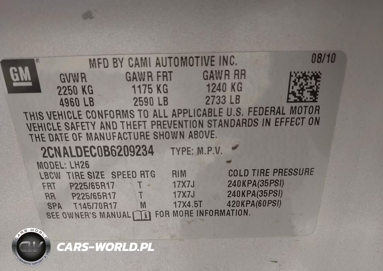 2011 Chevrolet Equinox Lt W-1Lt VIN:2CNALDEC0B6209234 - 9