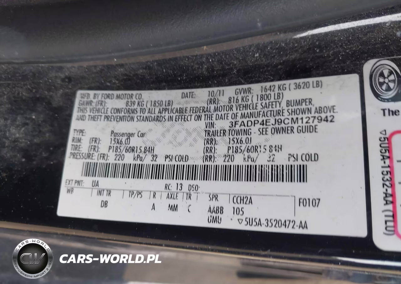 2012 Ford Fiesta Se VIN:3FADP4EJ9CM127942 - 9