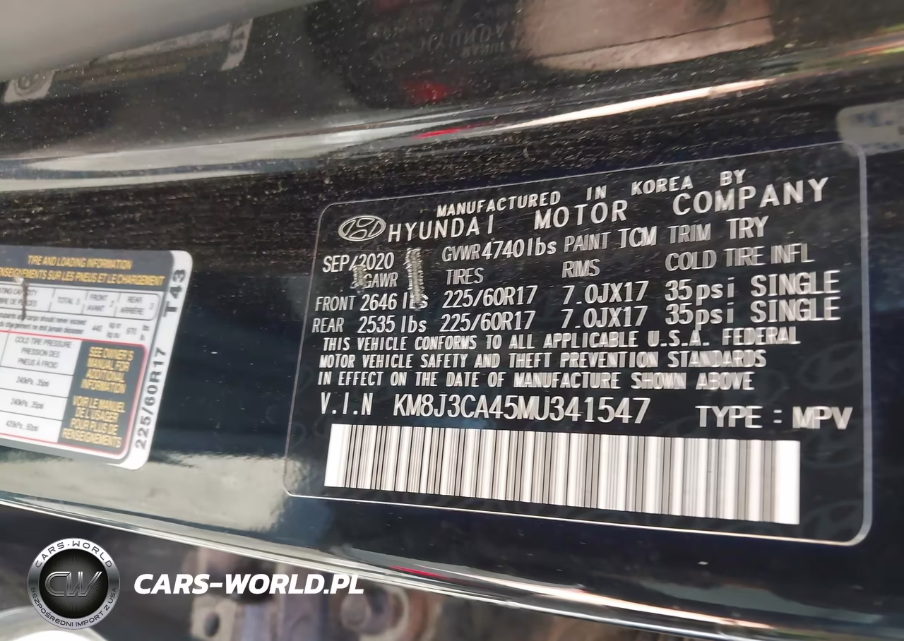 2021 Hyundai Tucson Value VIN:KM8J3CA45MU341547 - 9