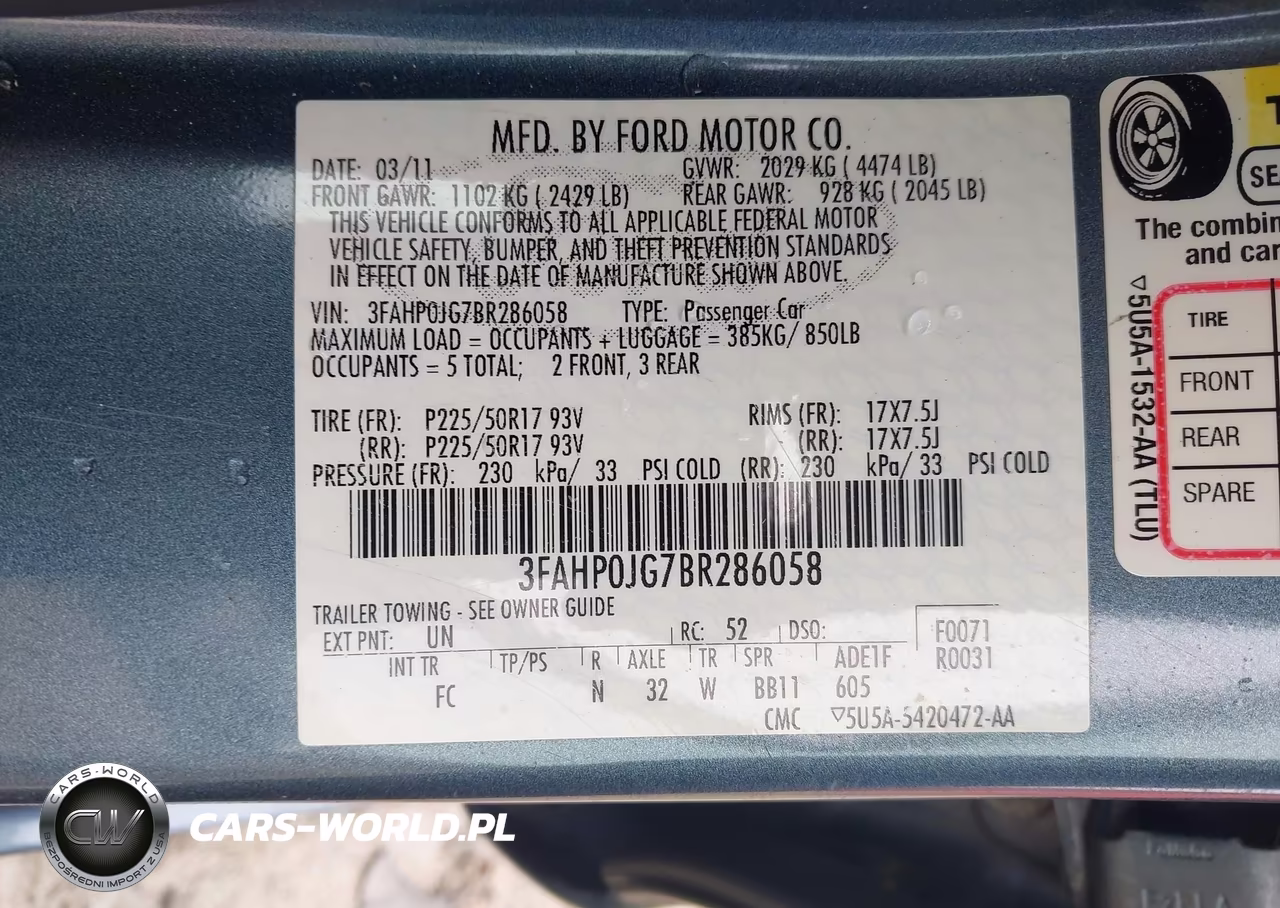 2011 Ford Fusion Sel VIN:3FAHP0JG7BR286058 - 9
