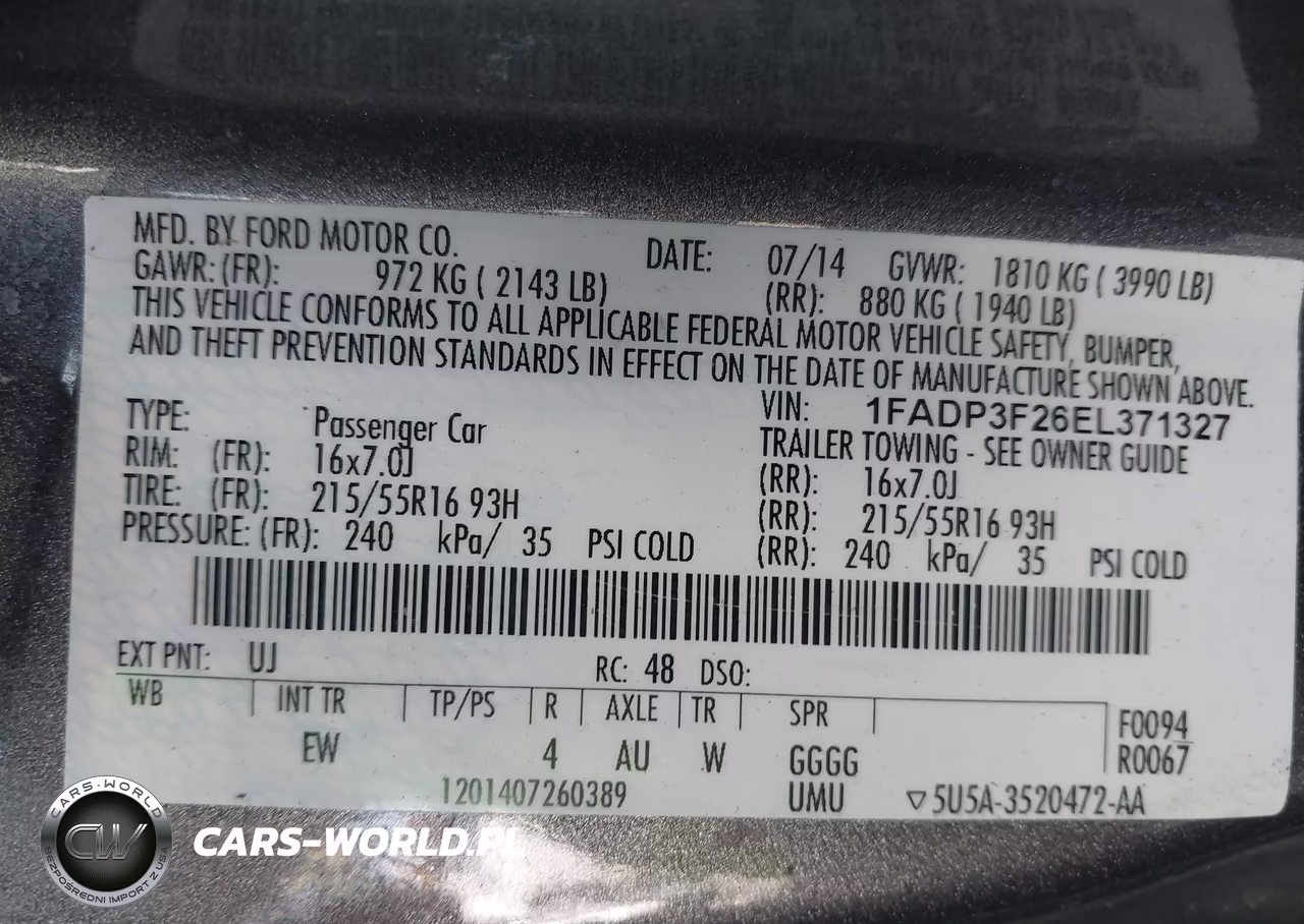 2014 Ford Focus Se VIN:1FADP3F26EL371327 - 9