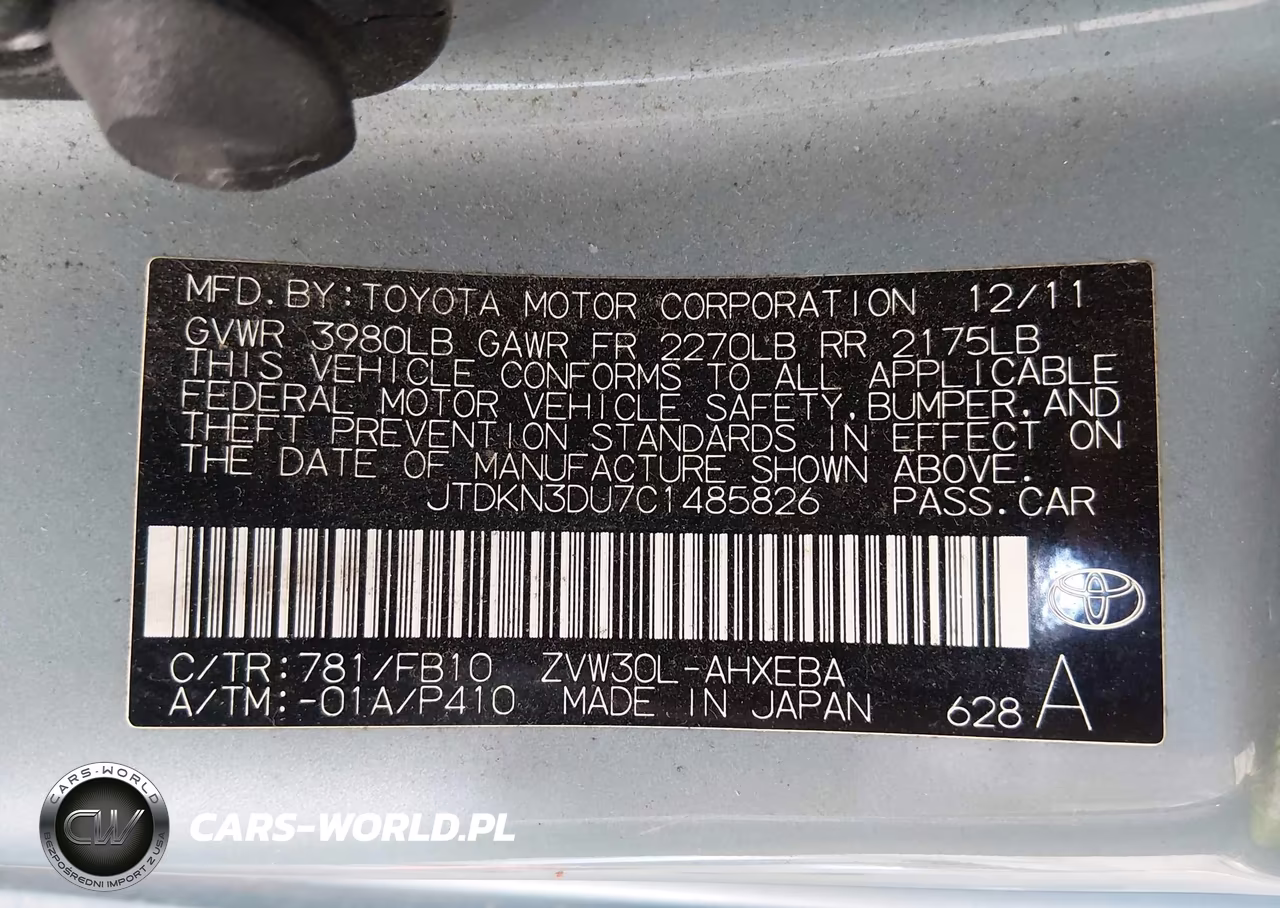2012 Toyota Prius Three VIN:JTDKN3DU7C1485826 - 9