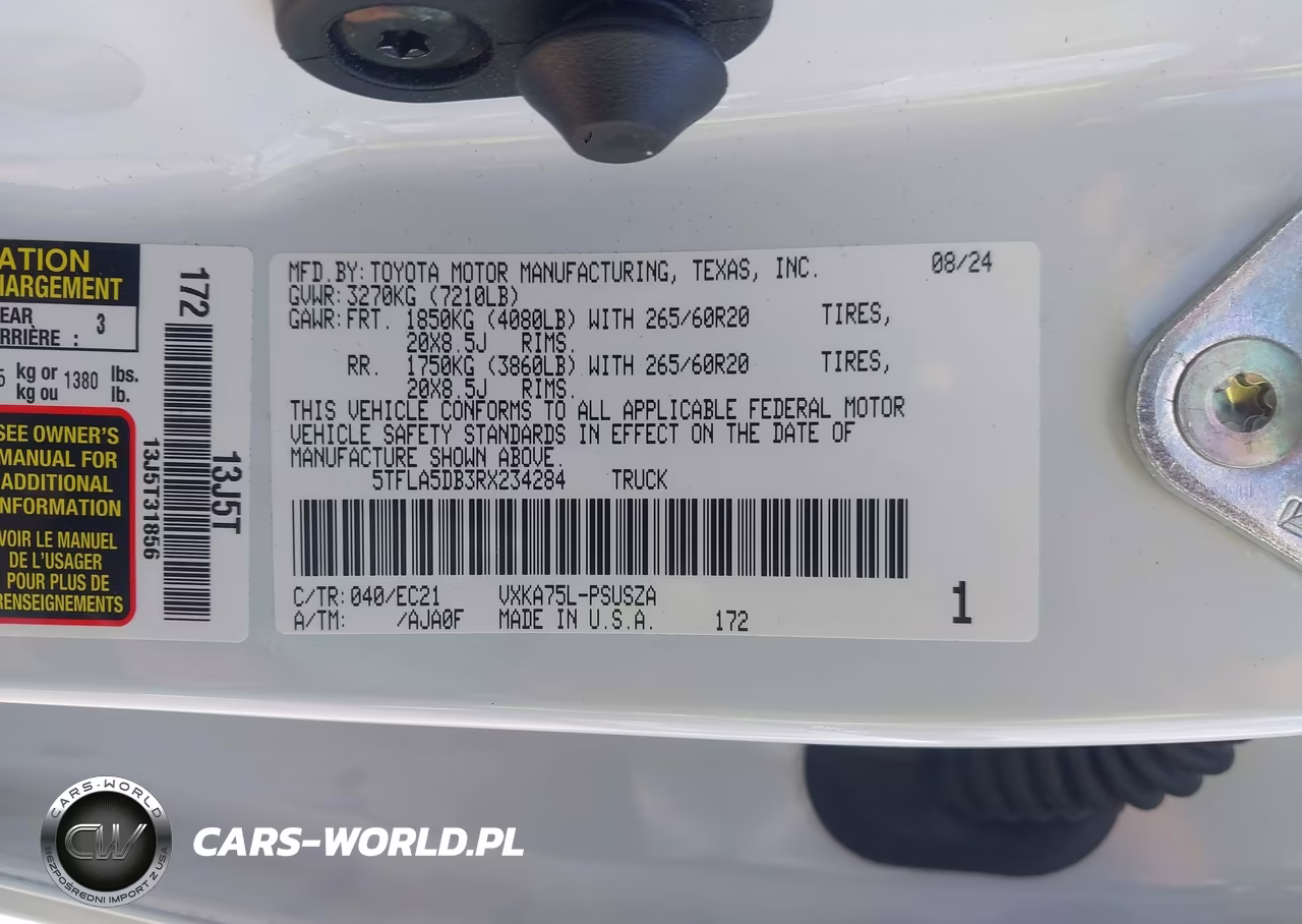 2024 Toyota Tundra Sr5 VIN:5TFLA5DB3RX234284 - 9