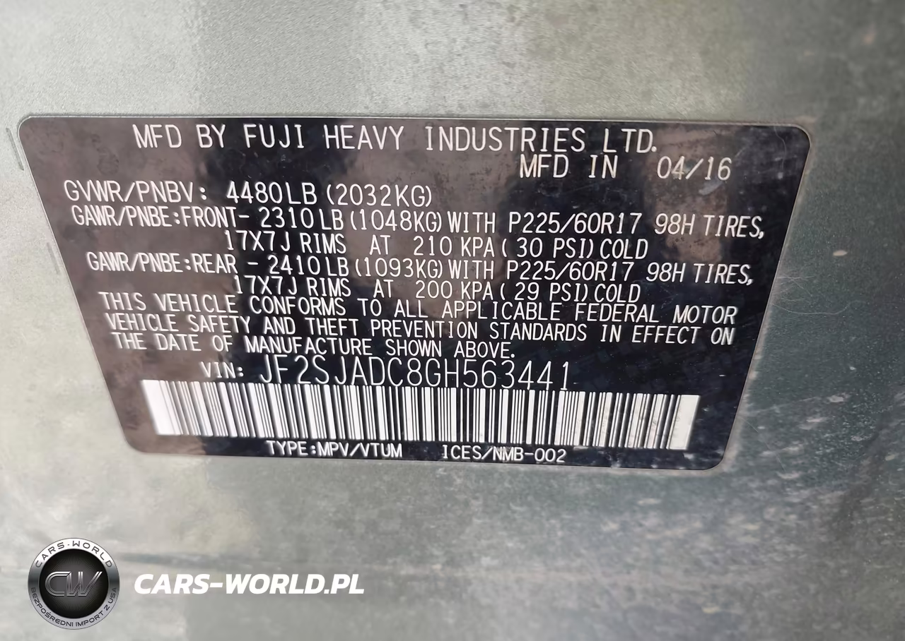 2016 Subaru Forester 2.5I Premium VIN:JF2SJADC8GH563441 - 9