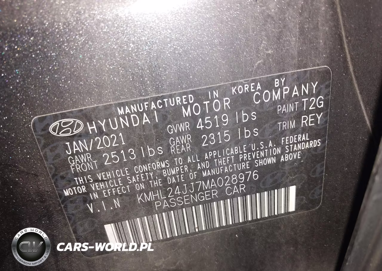 2021 Hyundai Sonata Blue VIN:KMHL24JJ7MA028976 - 9