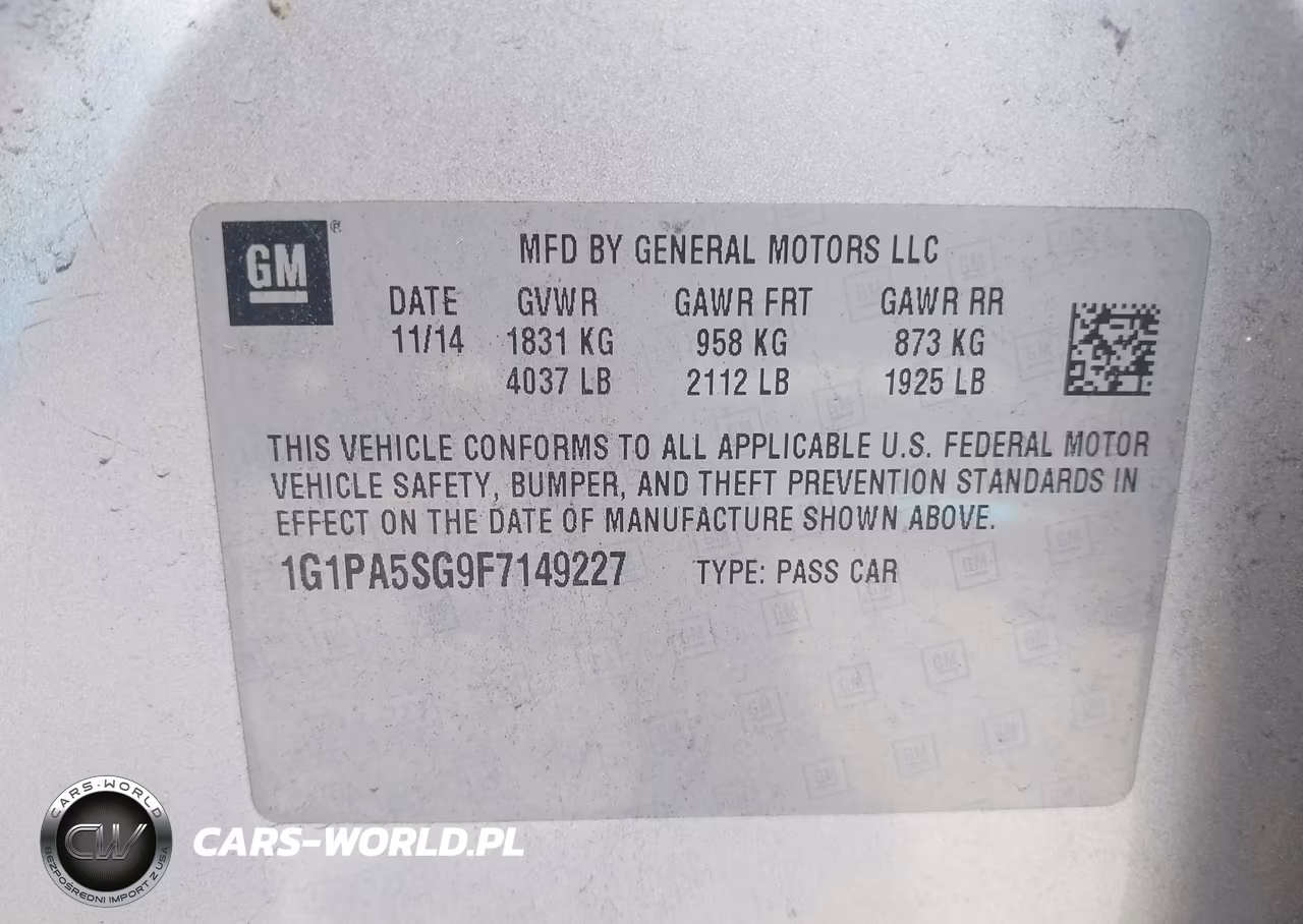 2015 Chevrolet Cruze Ls Auto VIN:1G1PA5SG9F7149227 - 9