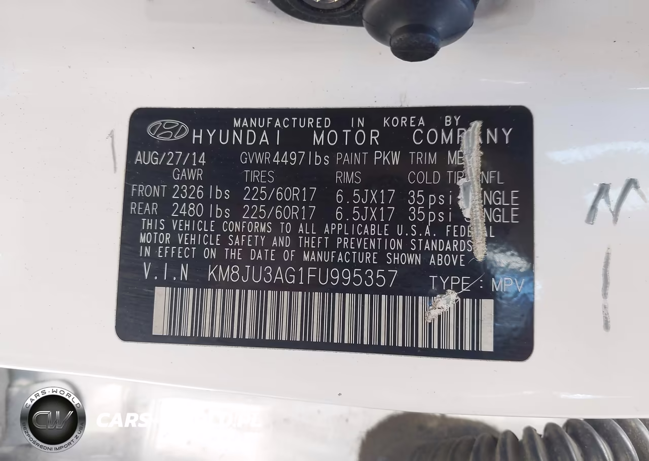2015 Hyundai Tucson Se VIN:KM8JU3AG1FU995357 - 9