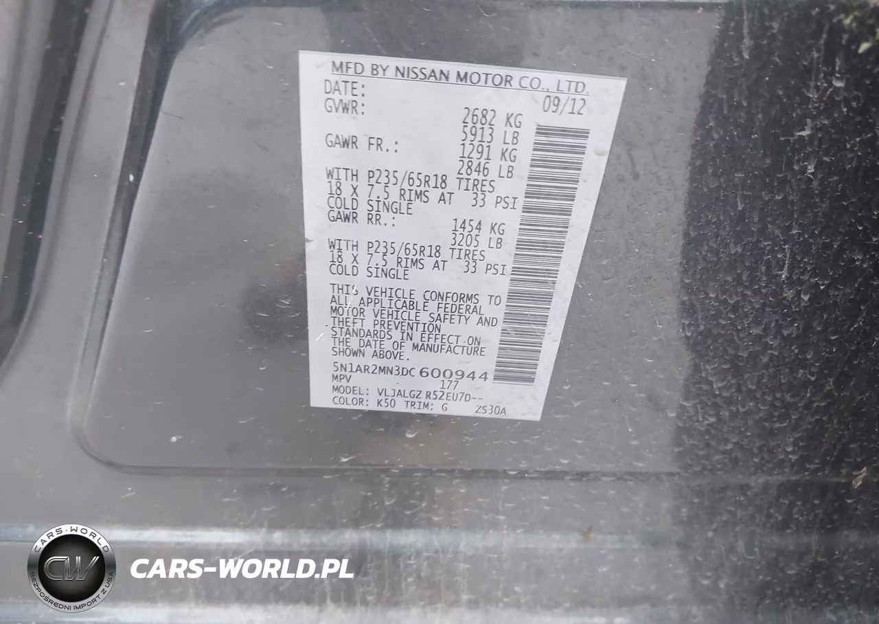 2013 Nissan Pathfinder Sl VIN:5N1AR2MN3DC600944 - 9