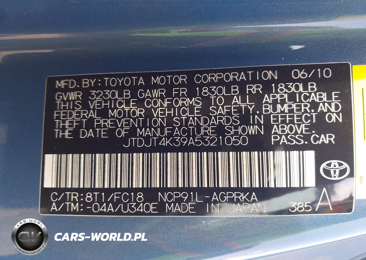 2010 Toyota Yaris VIN:JTDJT4K39A5321050 - 9