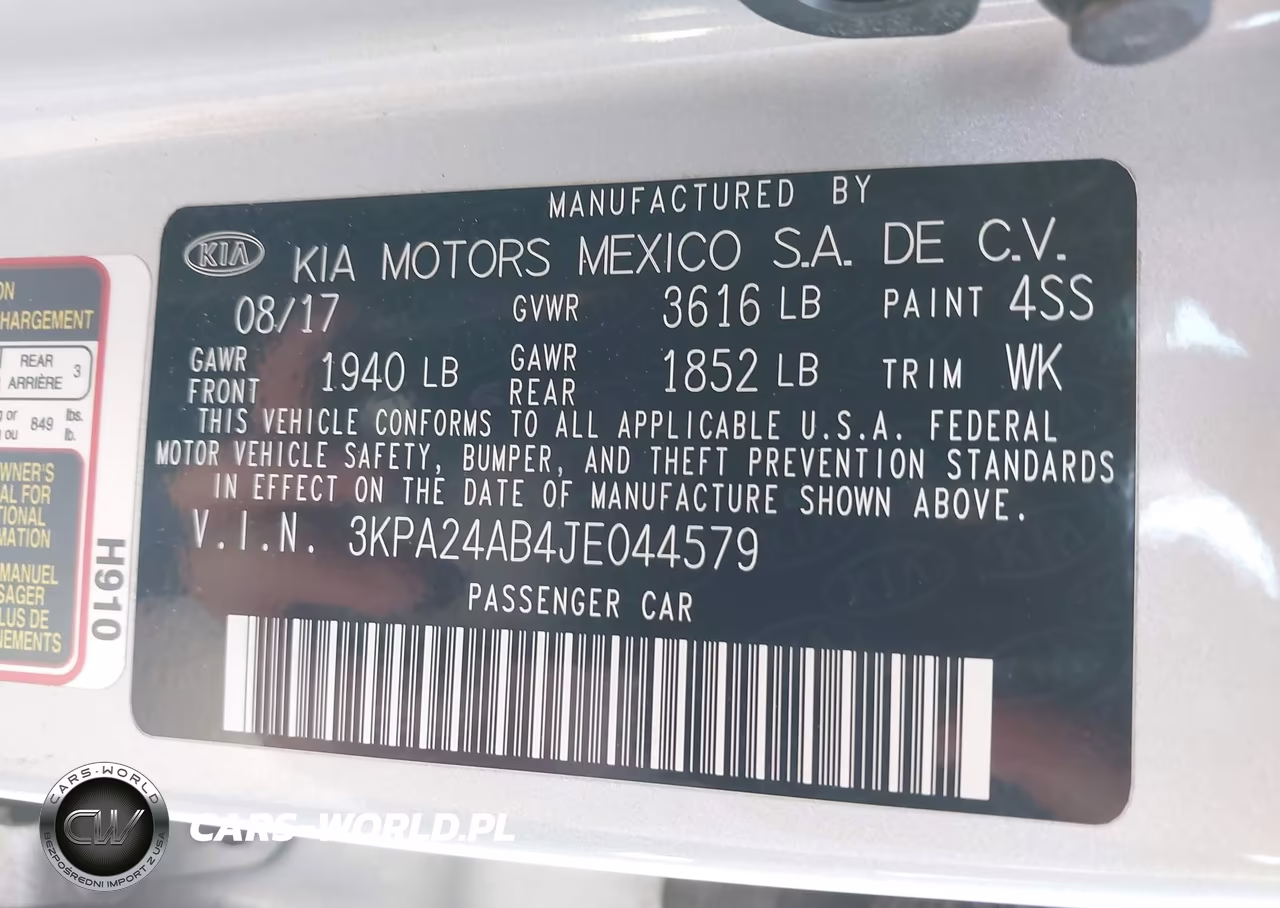 2018 Kia Rio Lx VIN:3KPA24AB4JE044579 - 9