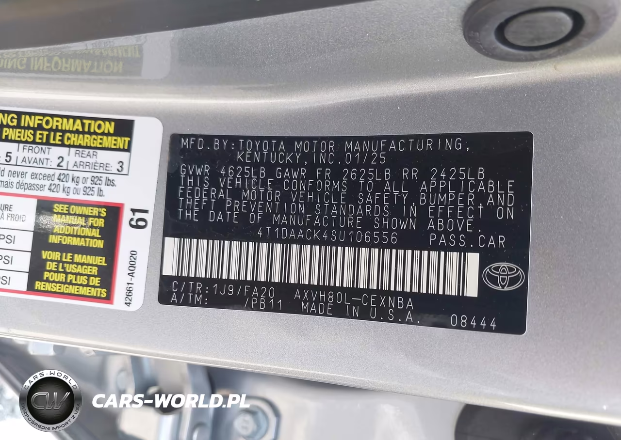 2025 Toyota Camry Le VIN:4T1DAACK4SU106556 - 9