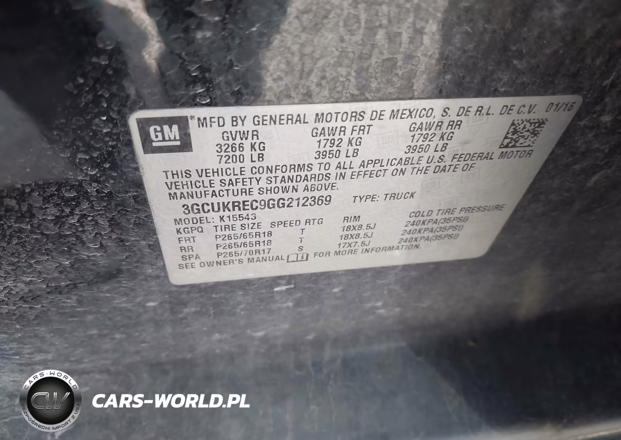 2016 Chevrolet Silverado 1500 2Lt VIN:3GCUKREC9GG212369 - 9