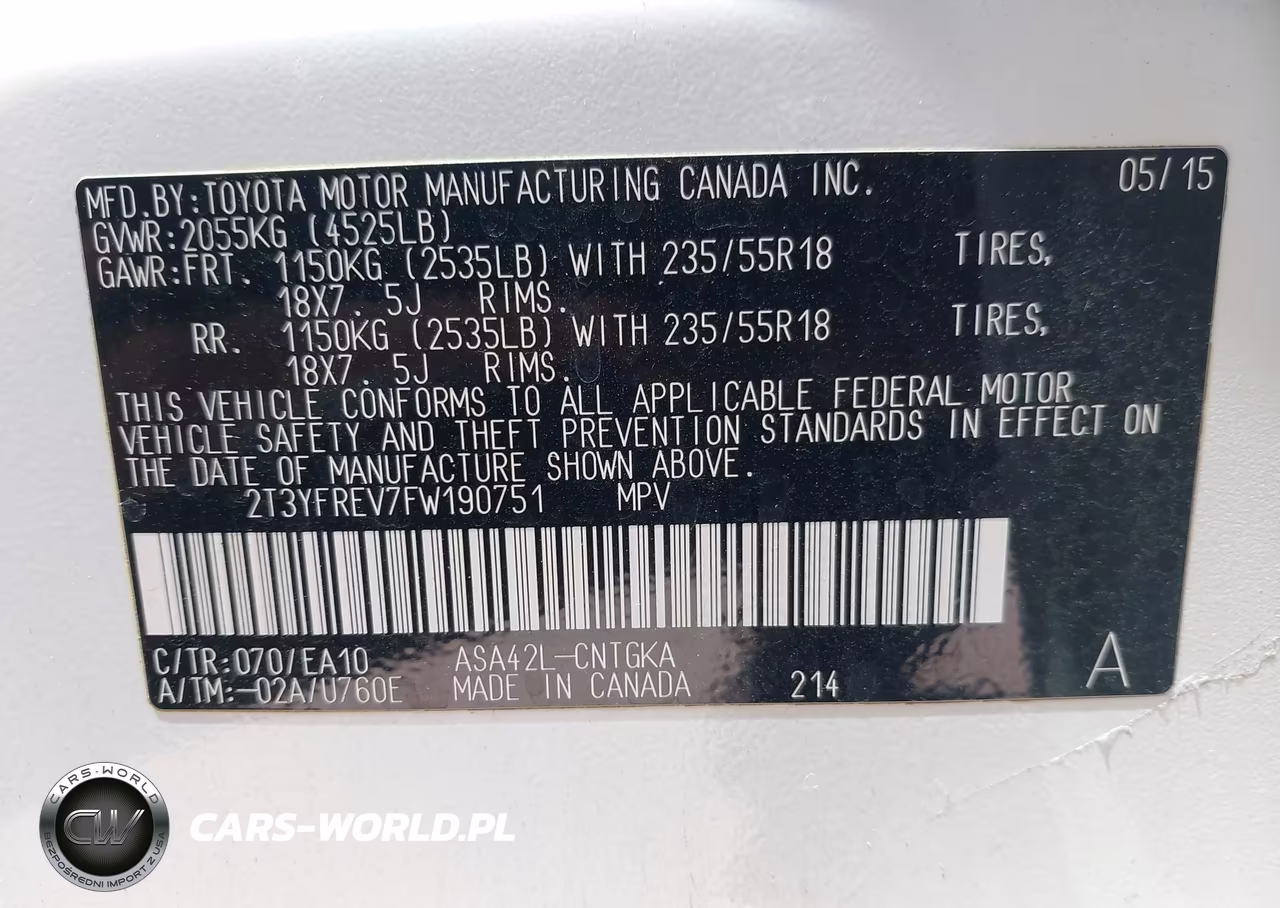 2015 Toyota Rav4 Limited VIN:2T3YFREV7FW190751 - 9