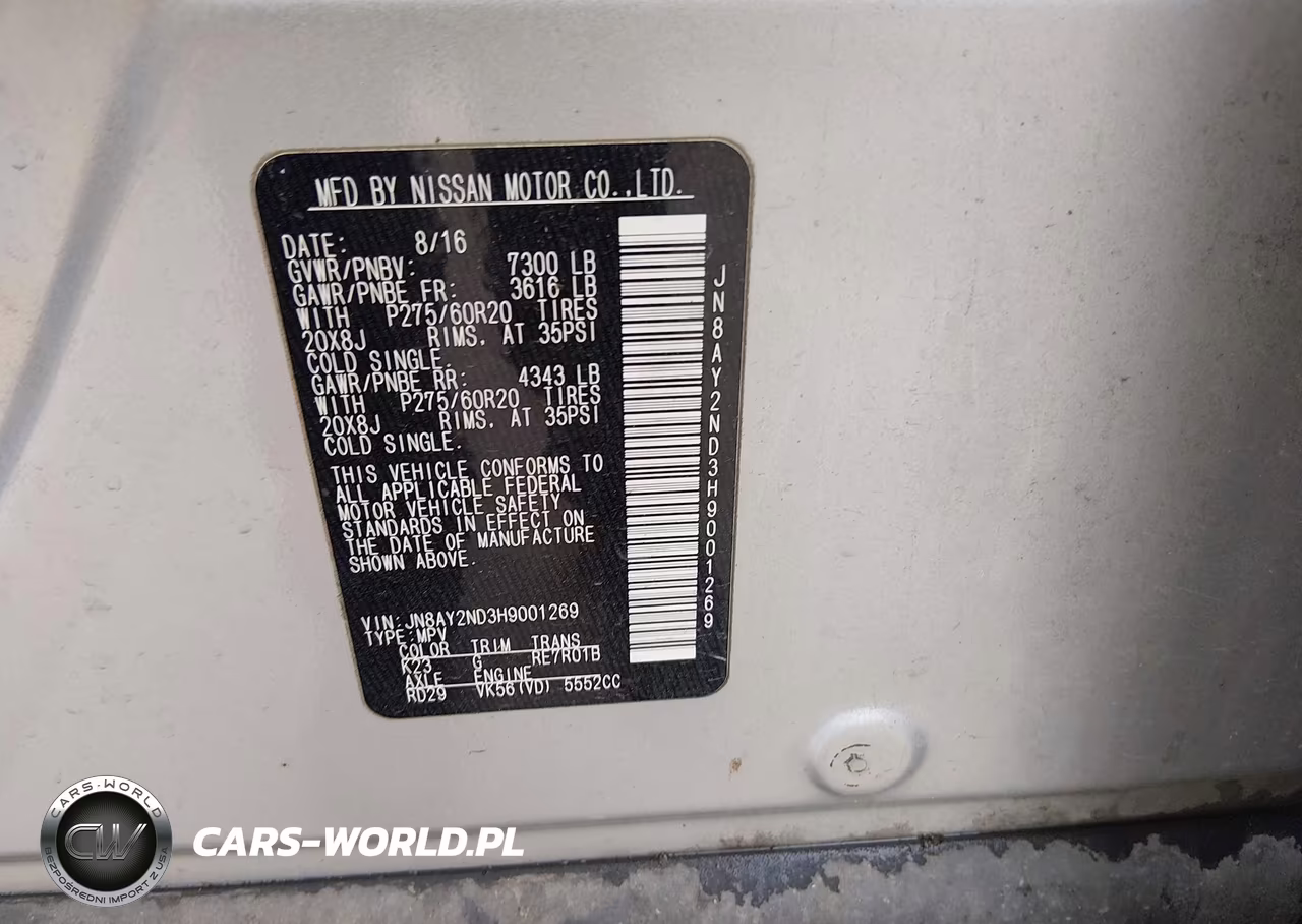 2017 Nissan Armada Platinum VIN:JN8AY2ND3H9001269 - 9