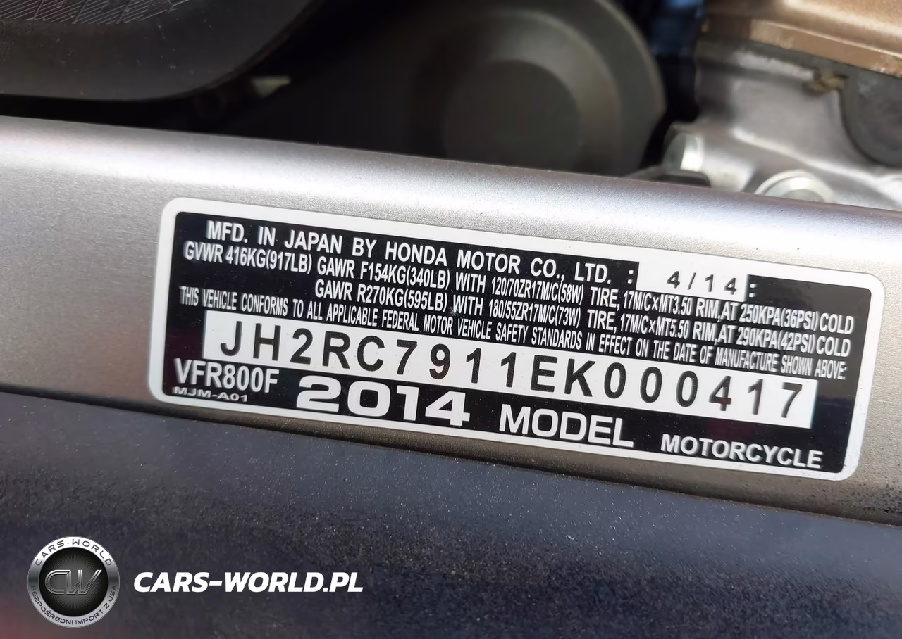 2014 Honda Vfr800 F VIN:JH2RC7911EK000417 - 10