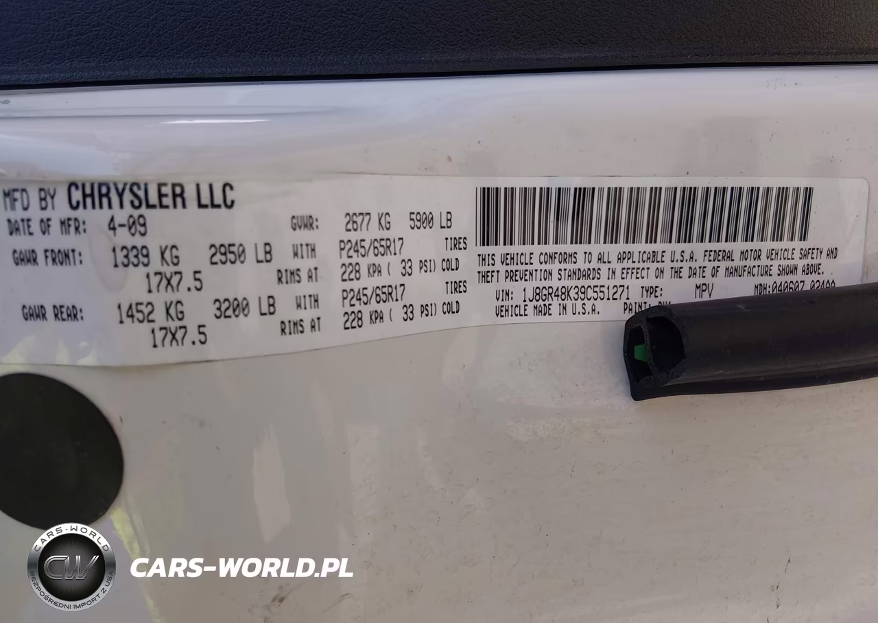 2009 Jeep Grand Cherokee Laredo VIN:1J8GR48K39C551271 - 9