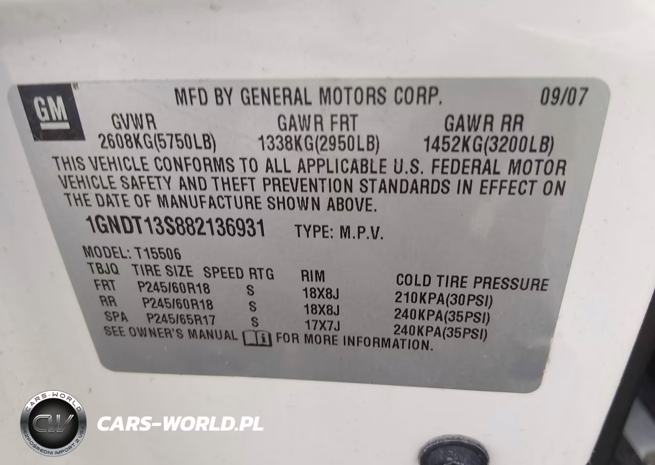 2008 Chevrolet Trailblazer Lt VIN:1GNDT13S882136931 - 9