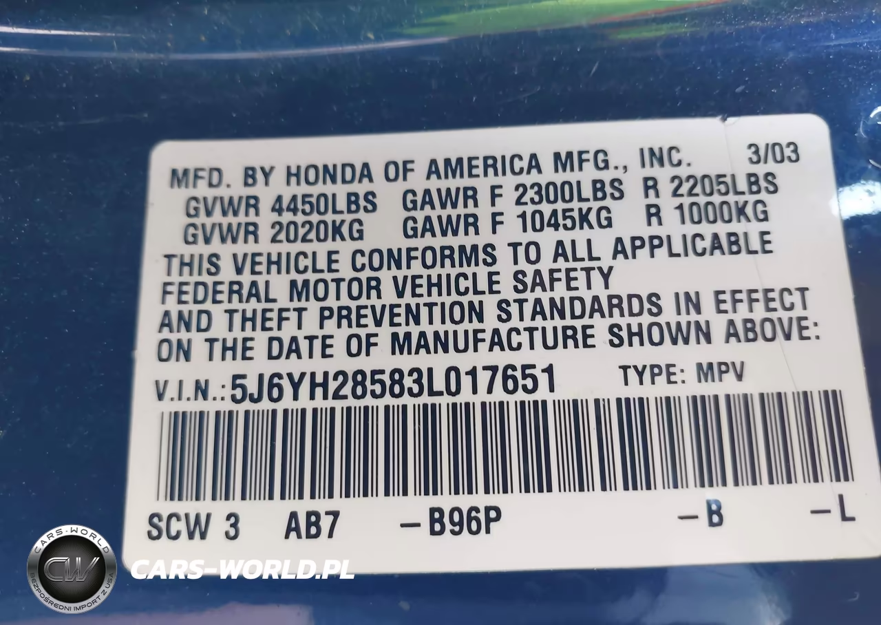 2003 Honda Element Ex VIN:5J6YH28583L017651 - 9